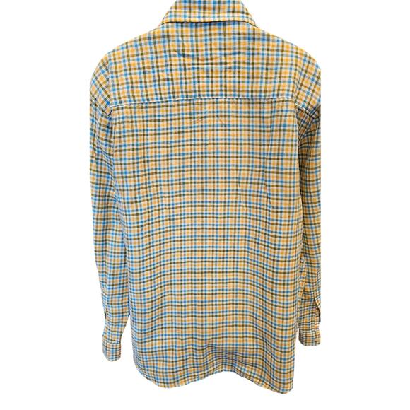 Alan Flusser Button Down bright linen blend Colorful Long Sleeve casual EUC XL - Picture 2 of 6